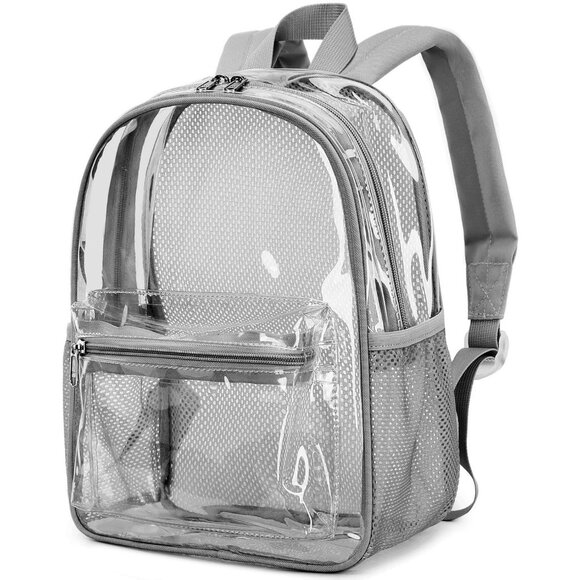 New Beautiful Grey Clear Small Backpack for Girls, Women's (12x12x6) - Picture 1 of 8
